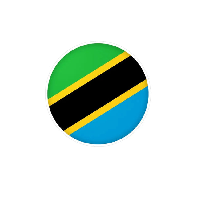 Autocollant rond Drapeau de la Tanzanie en plusieurs tailles - Pixelforma 