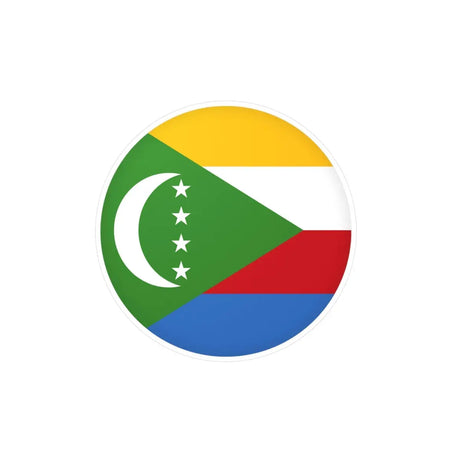 Autocollant rond Drapeau des Comores en plusieurs tailles - Pixelforma 