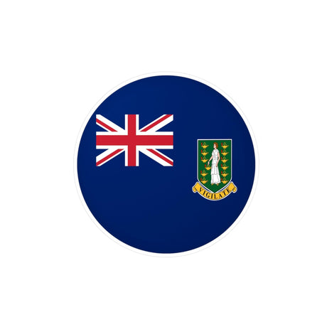 Autocollant rond Drapeau des îles Vierges britanniques en plusieurs tailles - Pixelforma 