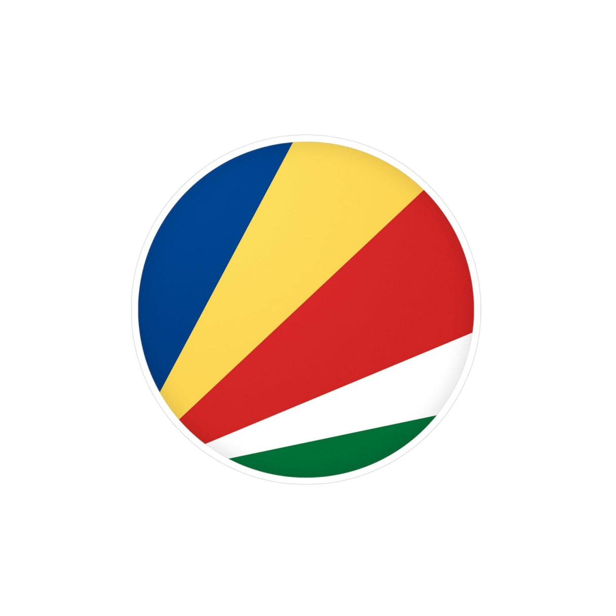 Autocollant rond Drapeau des Seychelles en plusieurs tailles - Pixelforma 