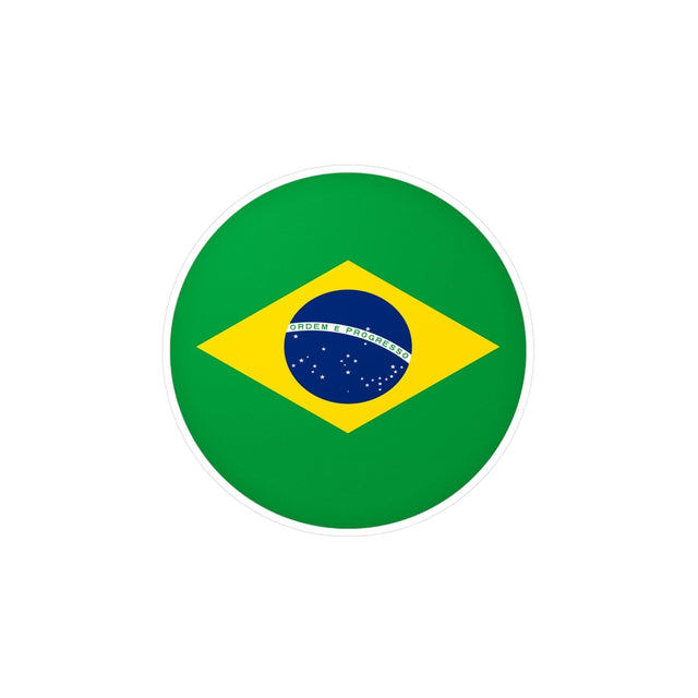 Autocollant rond Drapeau du Brésil en plusieurs tailles - Pixelforma 