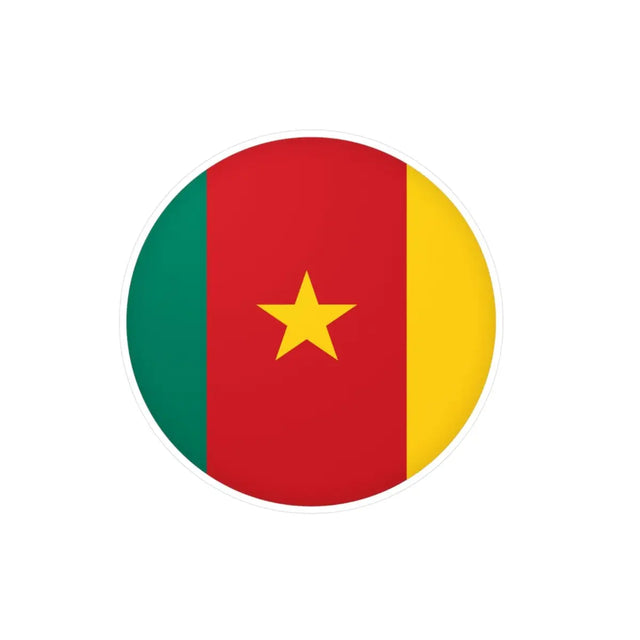 Autocollant rond Drapeau du Cameroun en plusieurs tailles - Pixelforma 