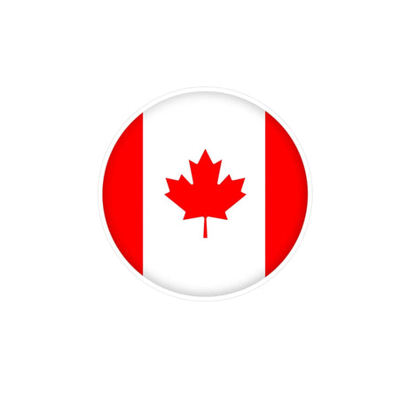 Autocollant rond Drapeau du Canada en plusieurs tailles - Pixelforma