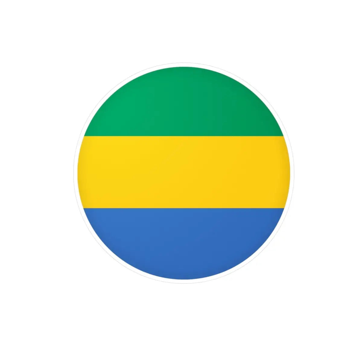 Autocollant rond Drapeau du Gabon en plusieurs tailles - Pixelforma 