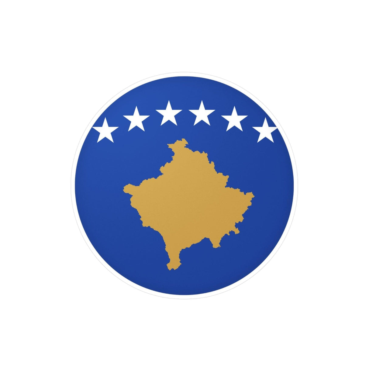 Autocollant rond Drapeau du Kosovo en plusieurs tailles - Pixelforma 