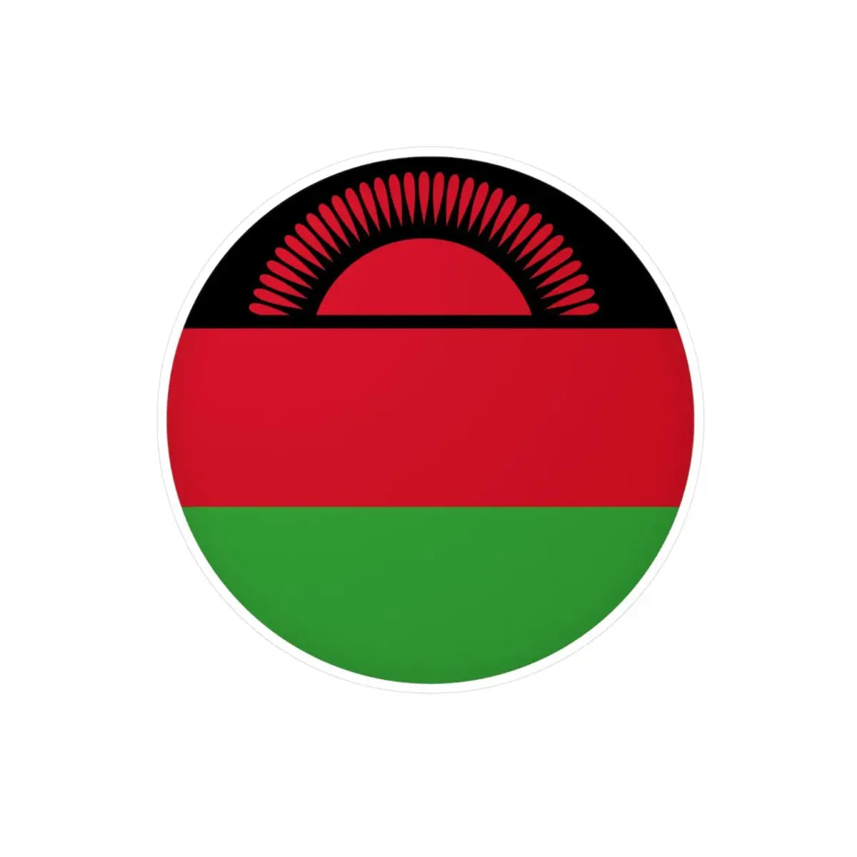 Autocollant rond Drapeau du Malawi en plusieurs tailles - Pixelforma 