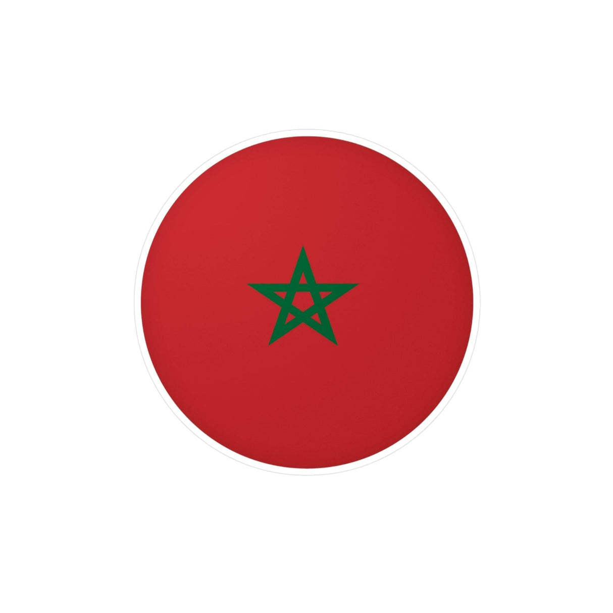 Autocollant rond Drapeau du Maroc en plusieurs tailles - Pixelforma 