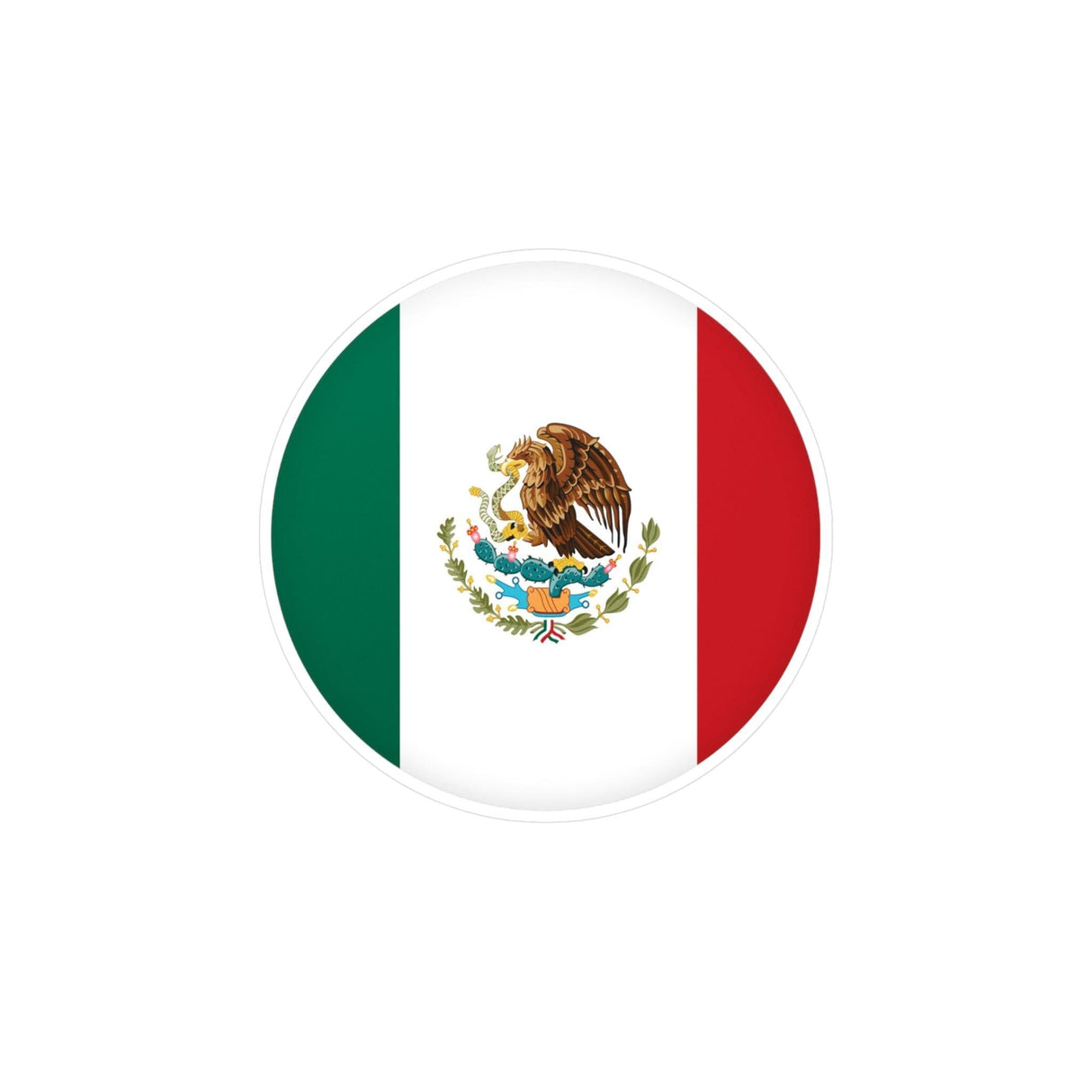 Autocollant rond Drapeau du Mexique en plusieurs tailles - Pixelforma 