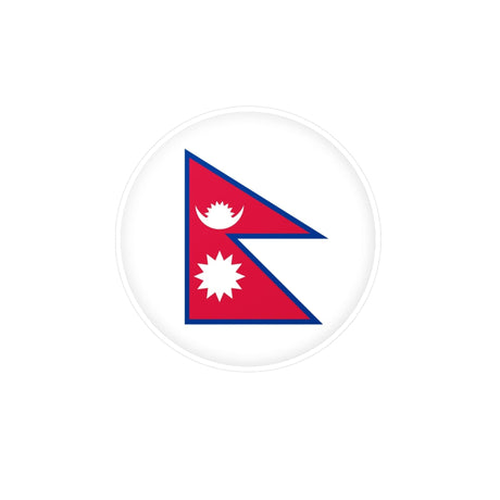 Autocollant rond Drapeau du Népal en plusieurs tailles - Pixelforma 