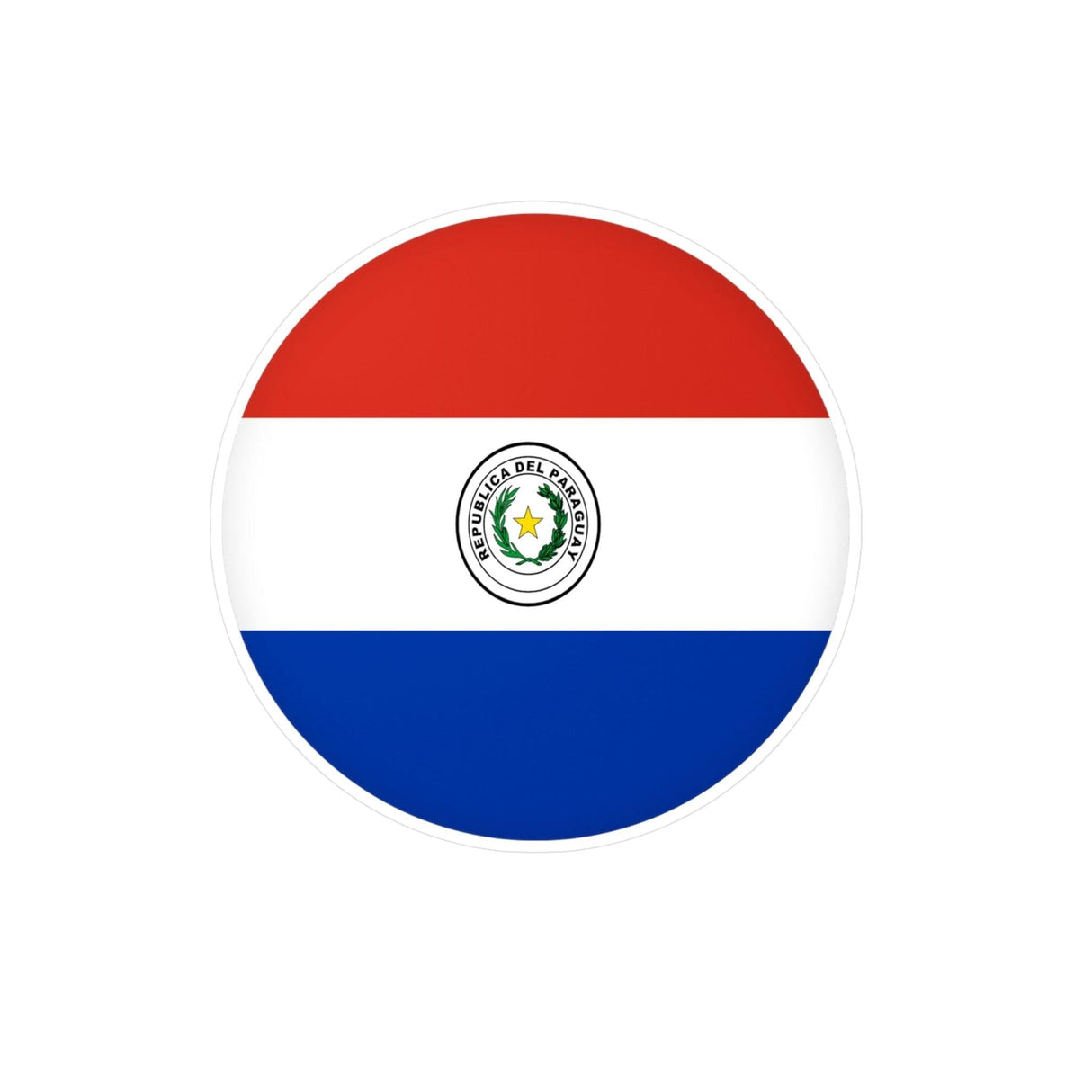 Autocollant rond Drapeau du Paraguay en plusieurs tailles - Pixelforma