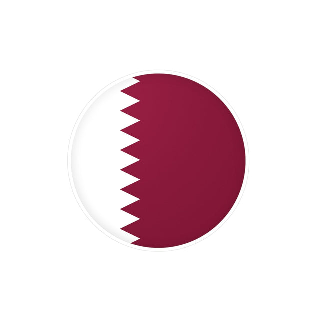 Autocollant rond Drapeau du Qatar en plusieurs tailles - Pixelforma