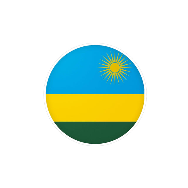 Autocollant rond Drapeau du Rwanda en plusieurs tailles - Pixelforma