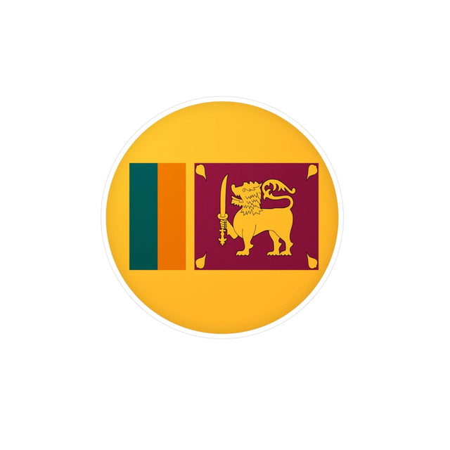 Autocollant rond Drapeau du Sri Lanka en plusieurs tailles - Pixelforma 