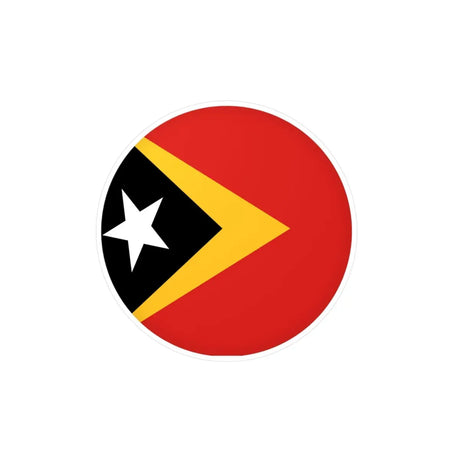 Autocollant rond Drapeau du Timor oriental en plusieurs tailles - Pixelforma 