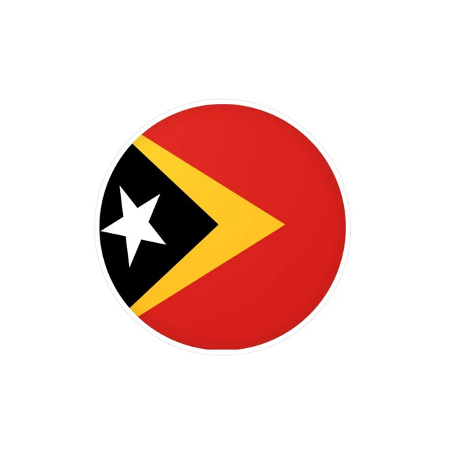 Autocollant rond Drapeau du Timor oriental en plusieurs tailles - Pixelforma 