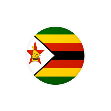 Autocollant rond Drapeau du Zimbabwe en plusieurs tailles - Pixelforma