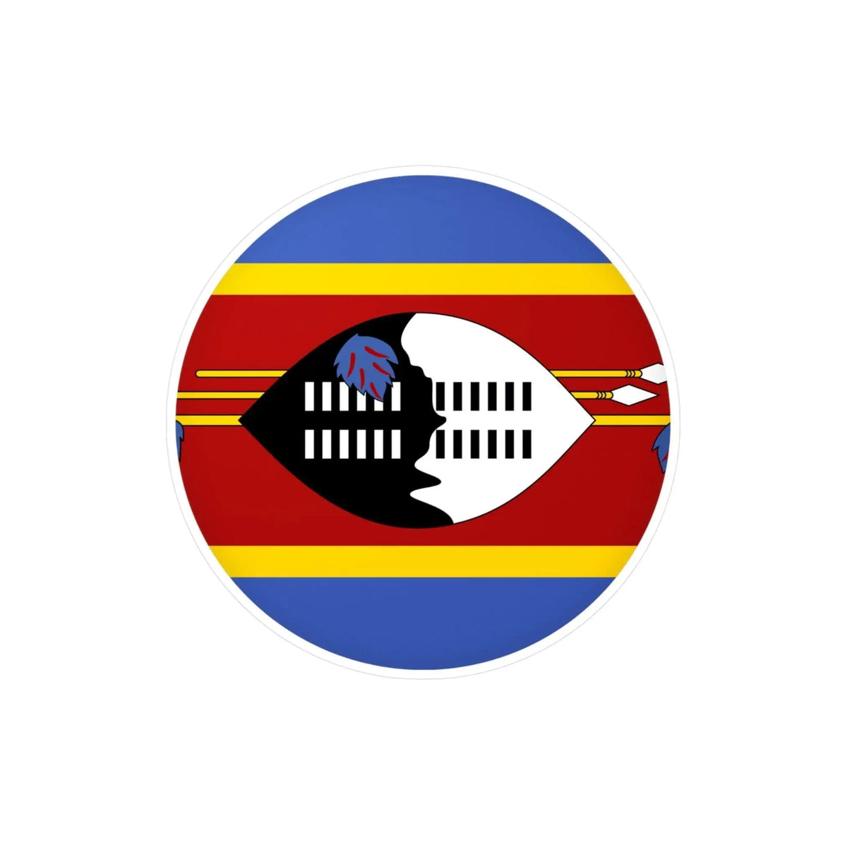 Autocollant rond drapeau eswatini en pvc résistant