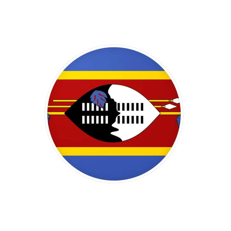 Autocollant rond drapeau eswatini en pvc résistant