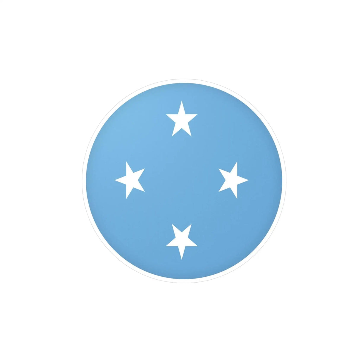 Autocollant rond drapeau états fédérés aspect brillant