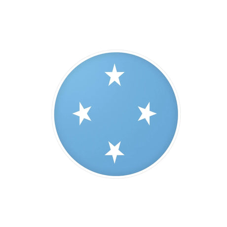 Autocollant rond drapeau états fédérés aspect brillant
