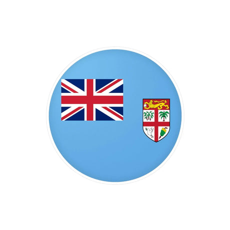 Autocollant rond drapeau fidji en pvc résistant