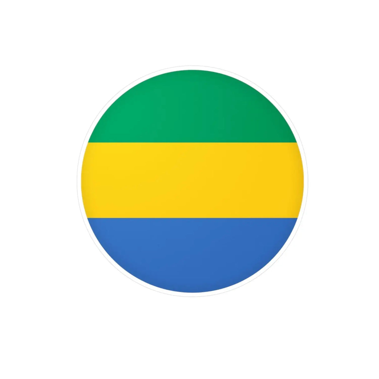 Autocollant rond drapeau gabon en plusieurs tailles - pixelforma