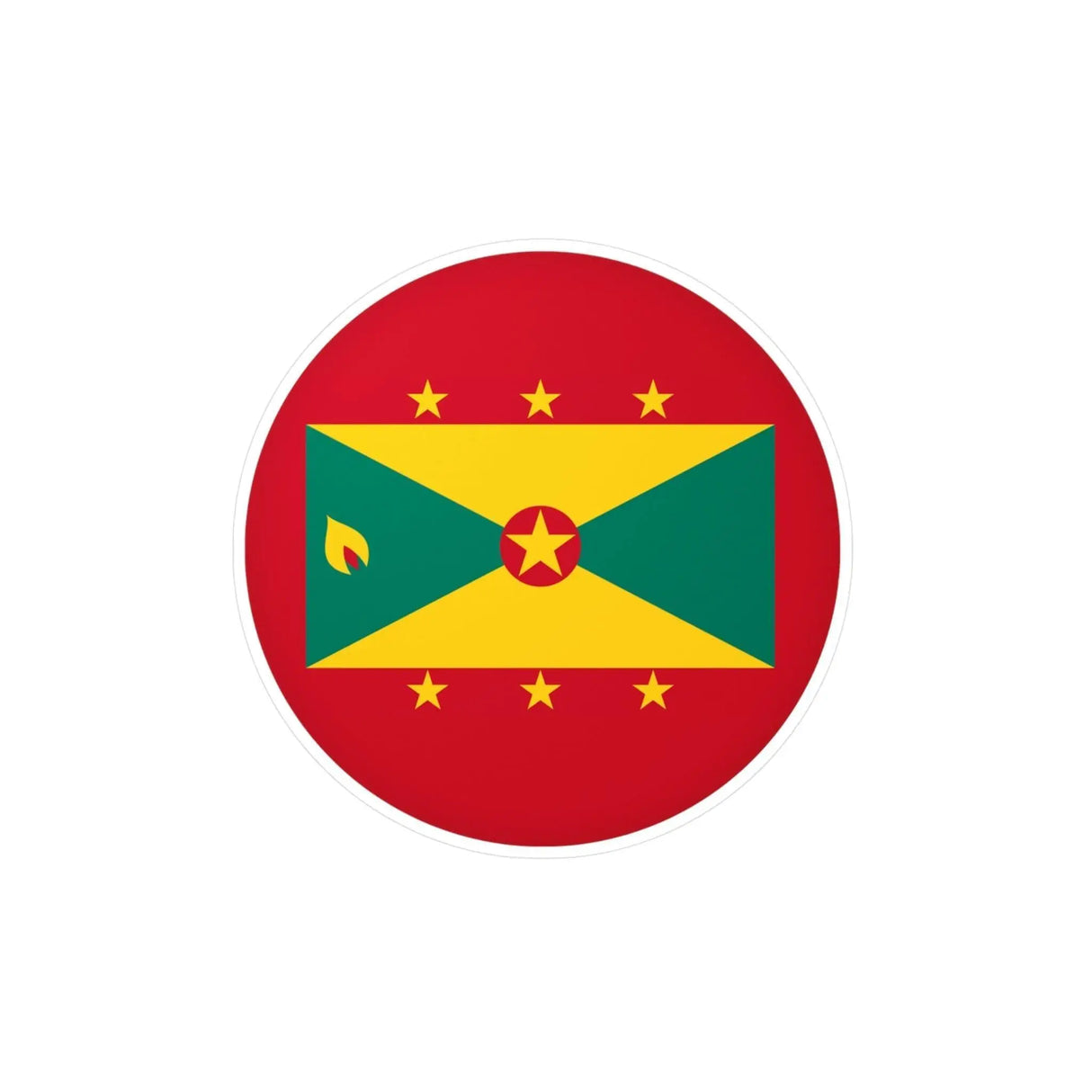 Autocollant rond drapeau grenade pvc résistant décoratif