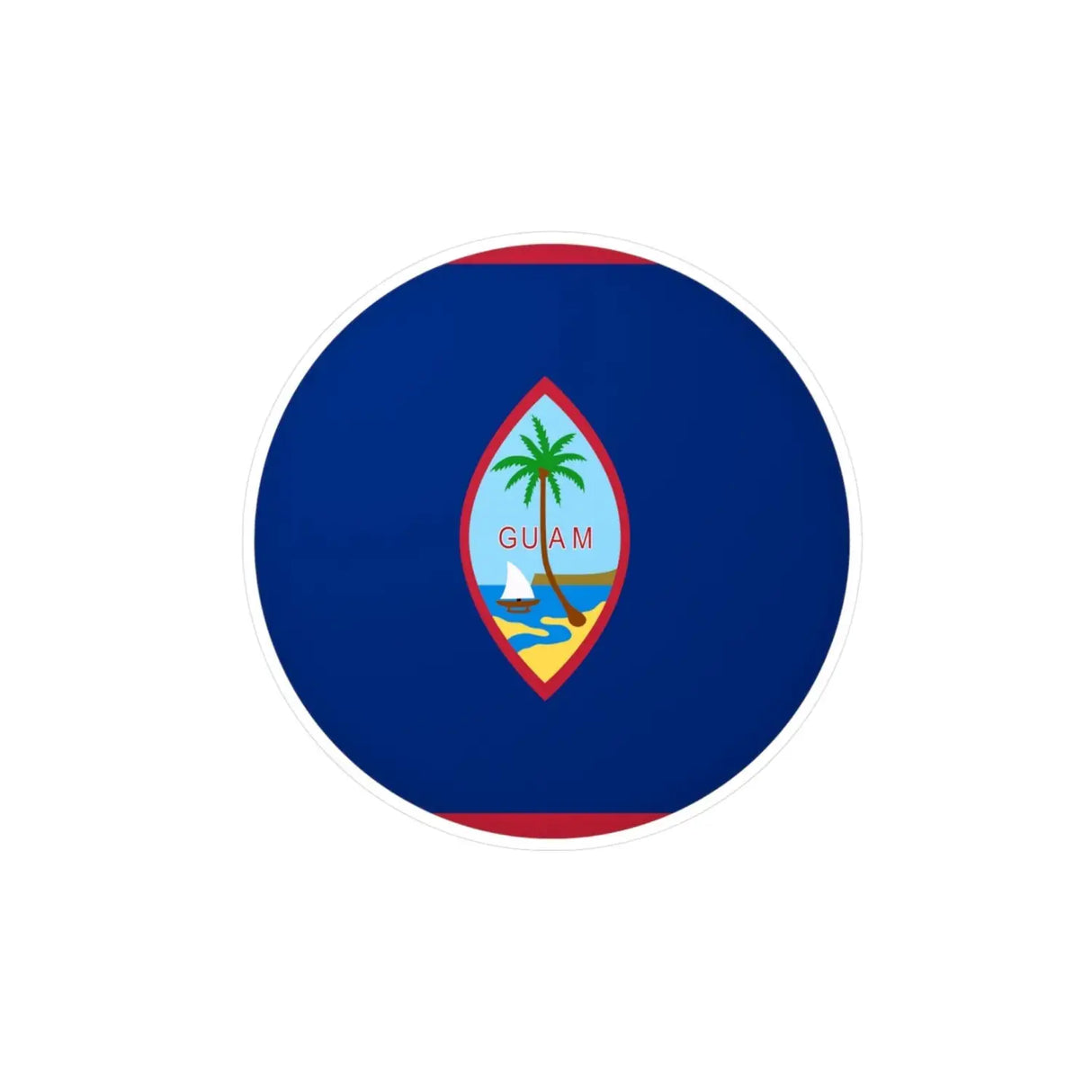 Autocollant rond drapeau guam en plusieurs tailles - pixelforma