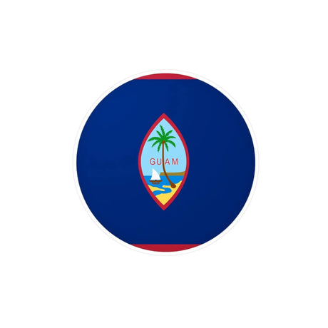 Autocollant rond drapeau guam en pvc résistant facile à poser