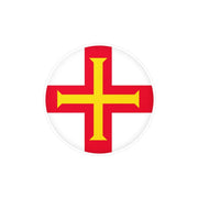 Autocollant rond drapeau guernesey pvc résistant
