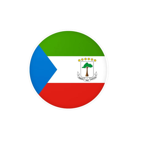 Autocollant rond drapeau guinée équatoriale en pvc résistant