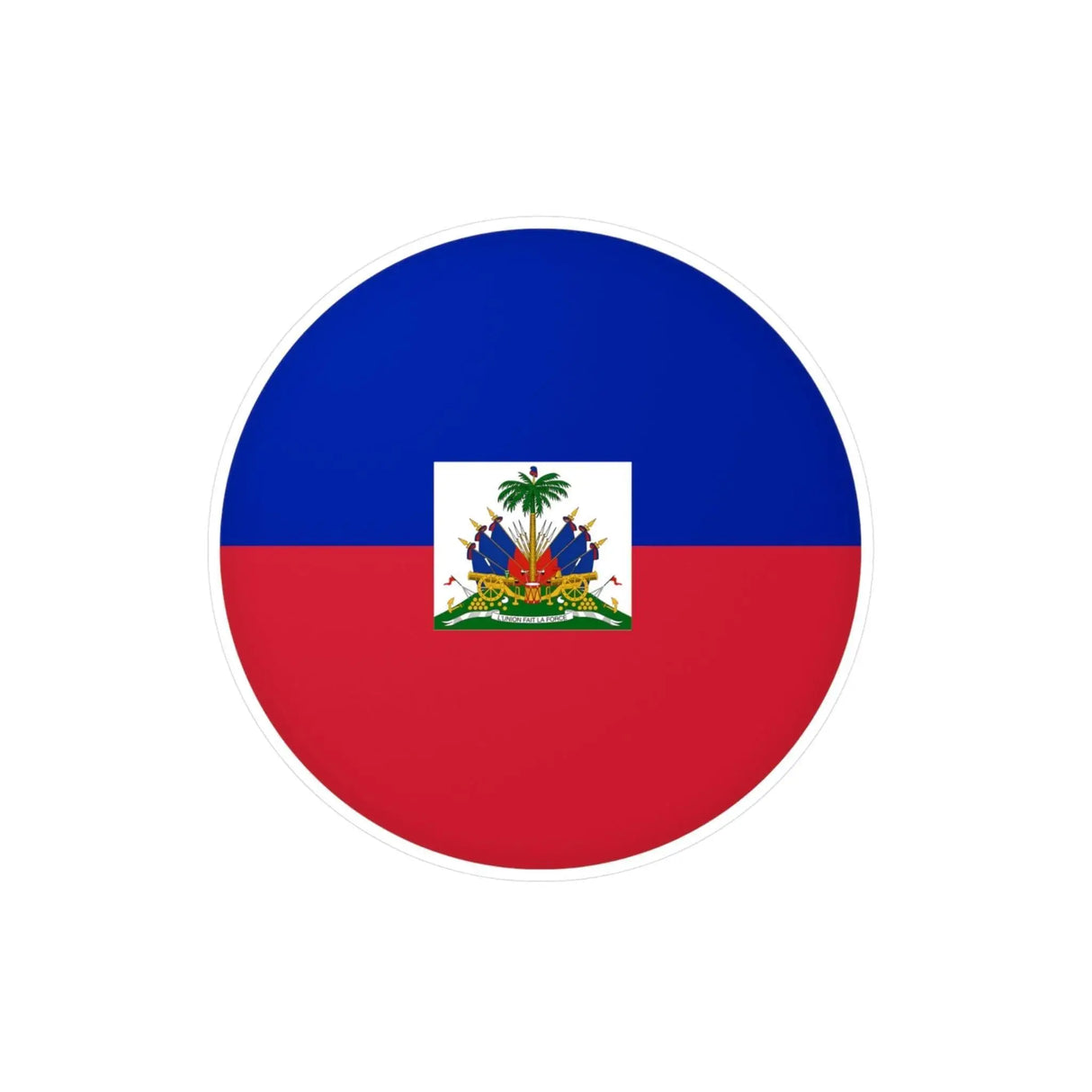 Autocollant rond drapeau haïti en pvc adhésif décoratif