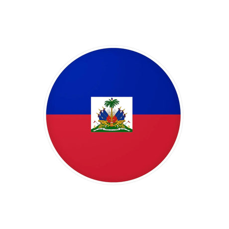 Autocollant rond drapeau haïti en pvc adhésif décoratif