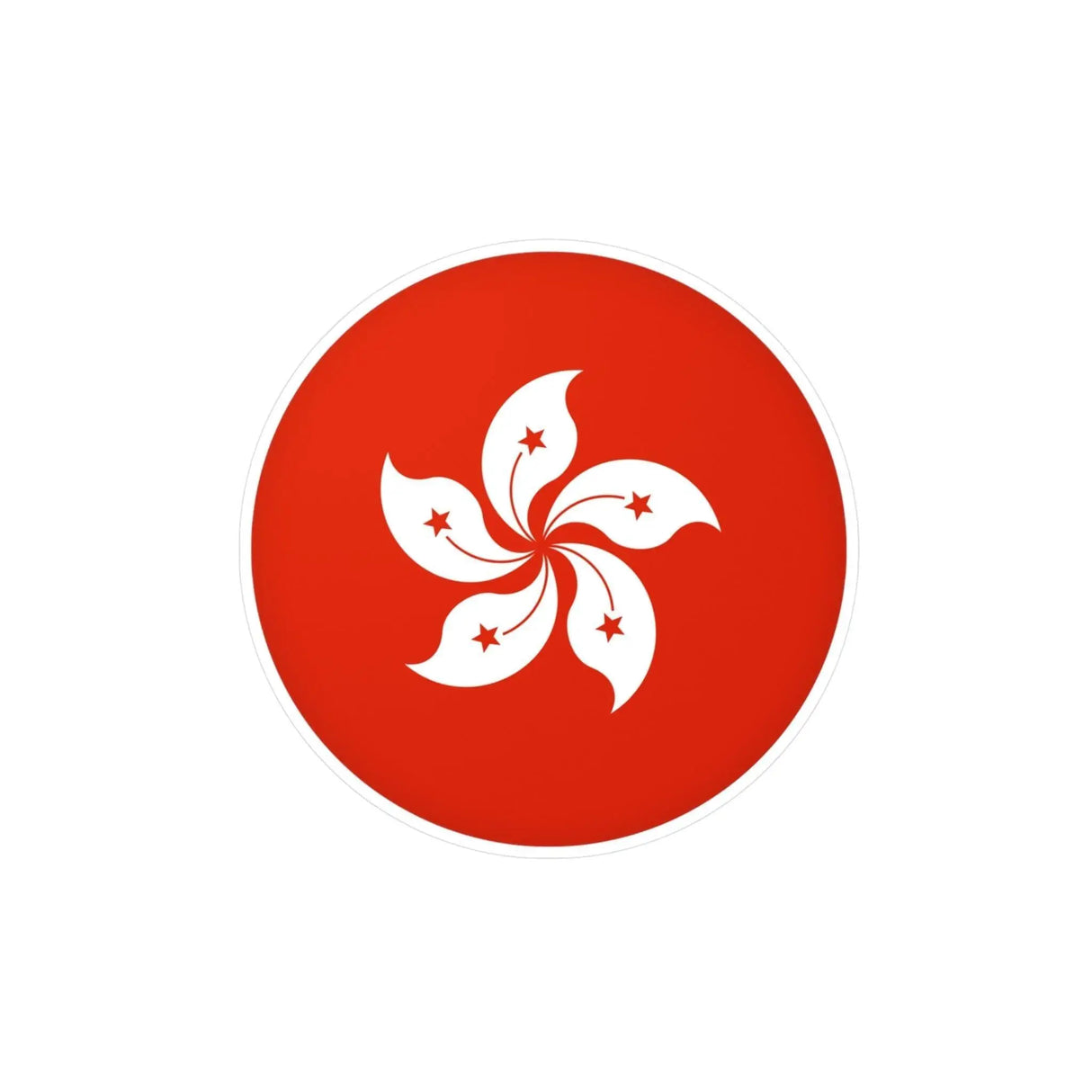 Autocollant rond drapeau hong kong pvc résistant décoratif