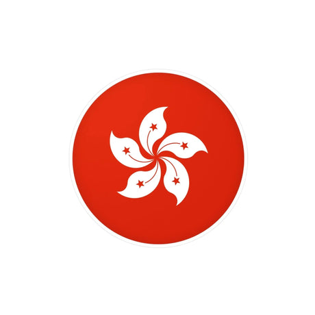 Autocollant rond drapeau hong kong pvc résistant décoratif