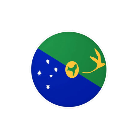 Autocollant rond drapeau île christmas en pvc décoratif