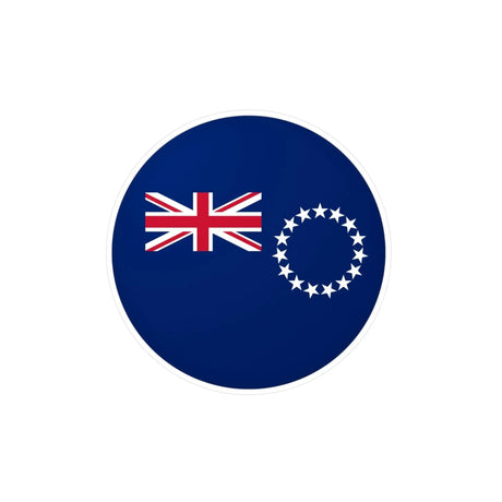 Autocollant rond drapeau îles cook en pvc facile à poser
