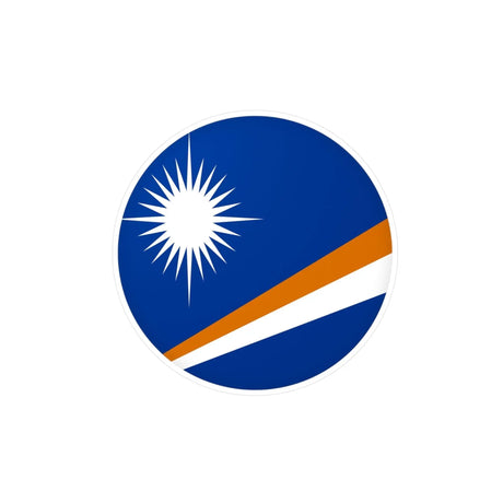 Autocollant rond drapeau îles marshall en pvc décoratif