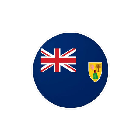 Autocollant rond drapeau îles turques-et-caïques pvc résistant