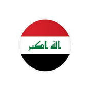 Autocollant rond drapeau irak pvc résistant facile à poser