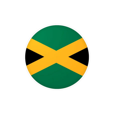 Autocollant rond drapeau jamaïque en plusieurs tailles - pixelforma