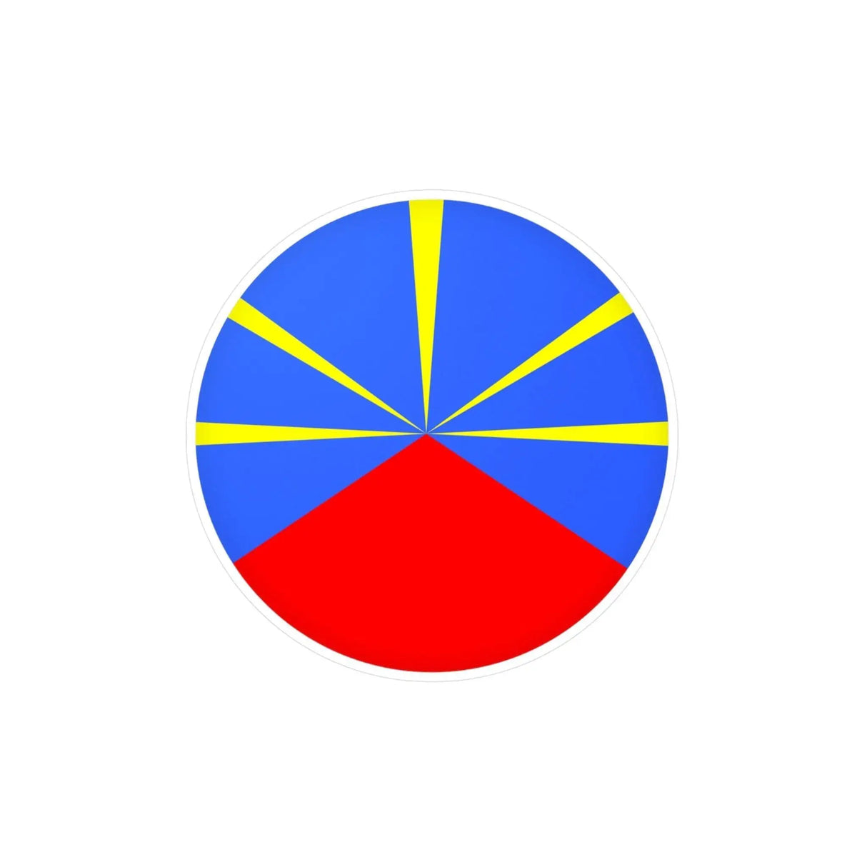 Autocollant rond drapeau la réunion pvc résistant décoratif
