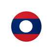 Autocollant rond drapeau laos pvc résistant facile à poser