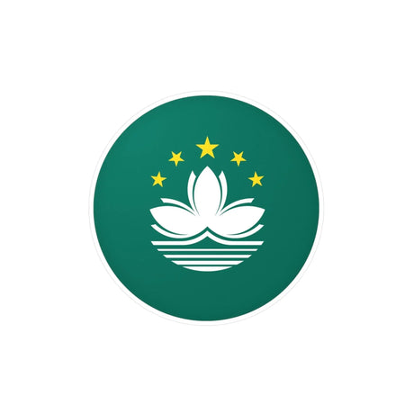 Autocollant rond drapeau macao en pvc résistant et décoratif