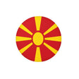 Autocollant rond drapeau macédoine du nord pvc résistant