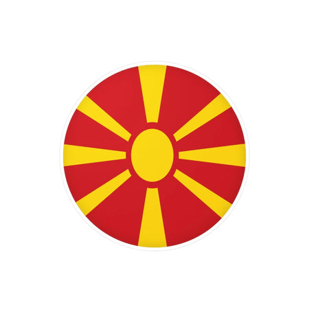 Autocollant rond drapeau macédoine du nord pvc résistant