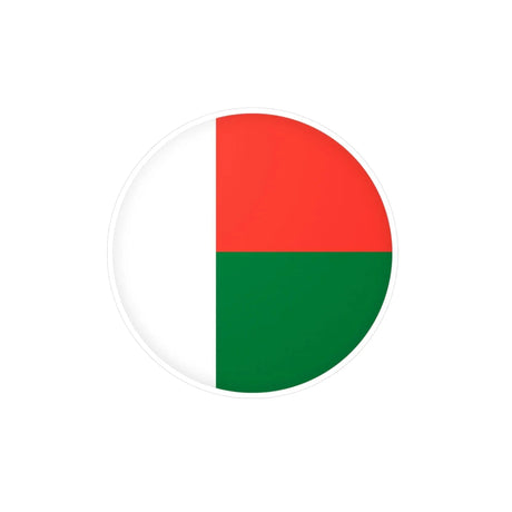 Autocollant rond drapeau madagascar pvc résistant décoratif
