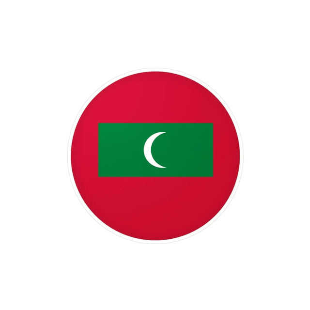 Autocollant rond drapeau maldives en plusieurs tailles - pixelforma