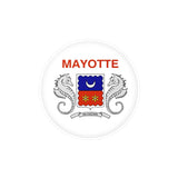 Autocollant rond drapeau mayotte pvc résistant décoratif