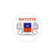Autocollant rond drapeau mayotte pvc résistant décoratif